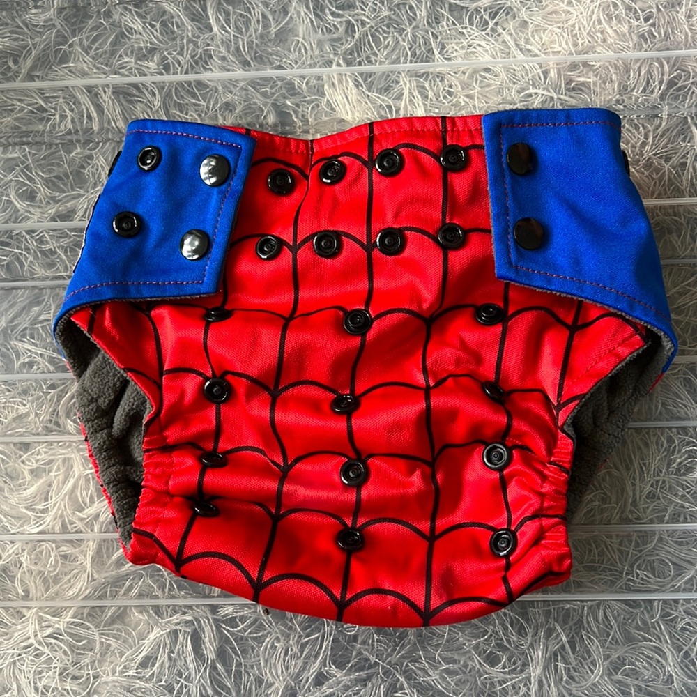 Spider-Man reusable, washable diapers with inside pocket
